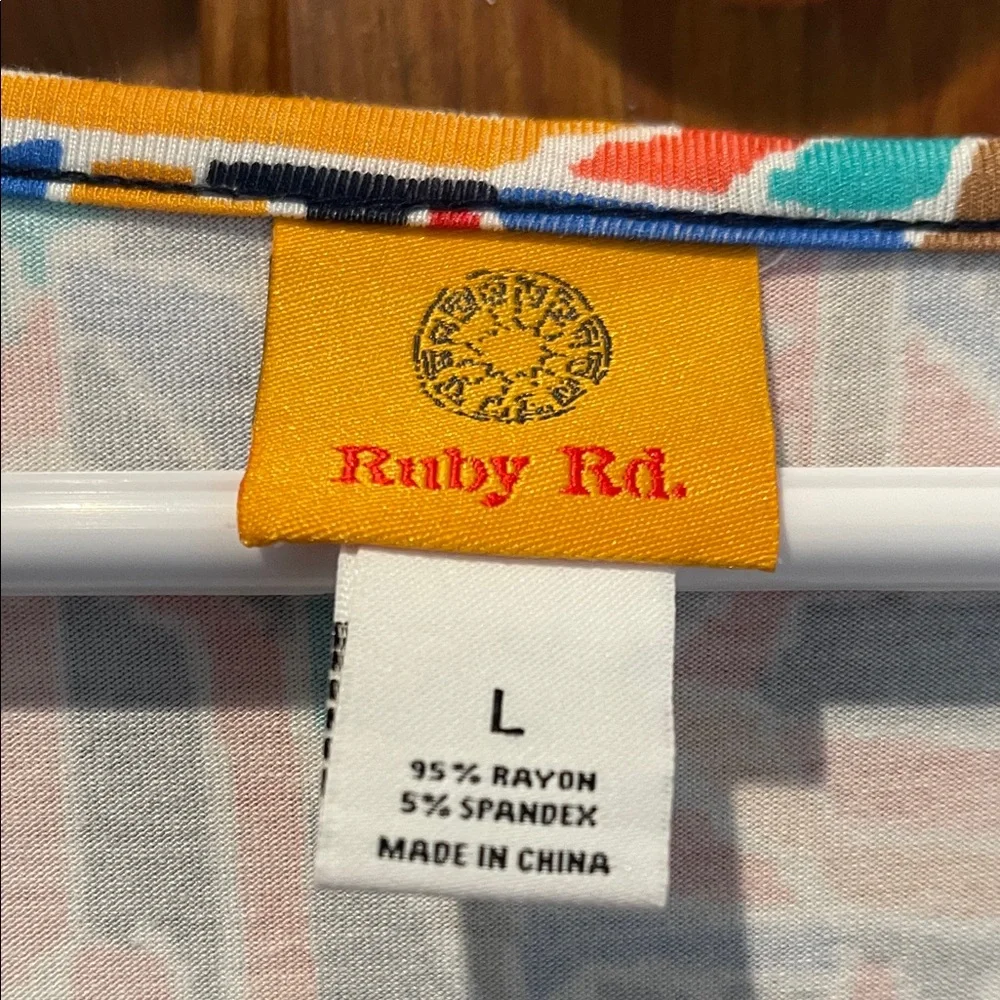 Ruby Rd. Multicolor Geometric Blouse - Picture 2 of 4